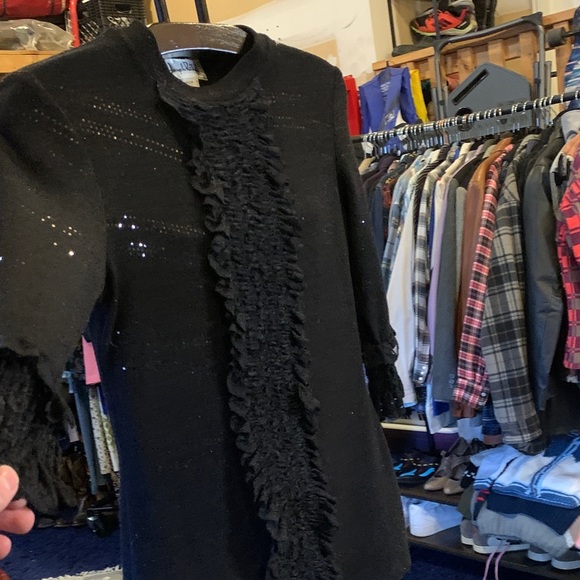 Joseph Ribkoff Black Ruffled Blouse - Picture 3 of 7